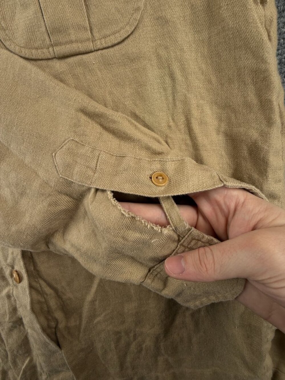 Lauren Ralph Lauren All Linen Size 16 Women Button Up Shirt Tan Long Sleeve - Picture 13 of 16